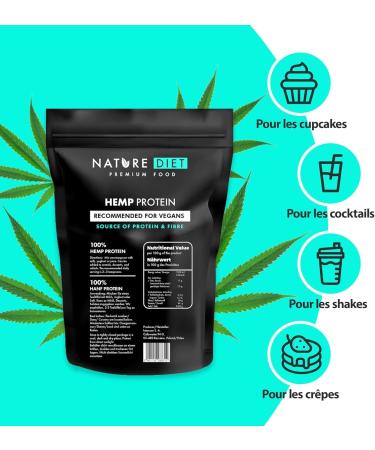 Nature Diet Prot ine de Chanvre | 500 g | Prot ine V g tale en Poudre | Riche en Fibres | Vegan Sans Gluten & Sans Lactose | Id ale pour Smoothies Shakes & P tisserie 500g - Buy Online on GoSupps.com