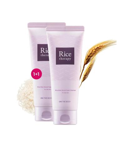 Rice Therapy Rice Bran Foam Cleanser (5.1+5.1fl oz Pack of 2) - Facial Deep Cleansing Foam for Oily Skin. Radiant Smooth Skin with Gentle Scrub for Men & Women Foam Cleanser(Pack of 2)