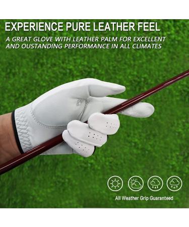 Lovmead Men's Leather Golf Gloves - Left Hand All-Weather Cabretta Comfortable Fit S-XL - Buy Online on GoSupps.com