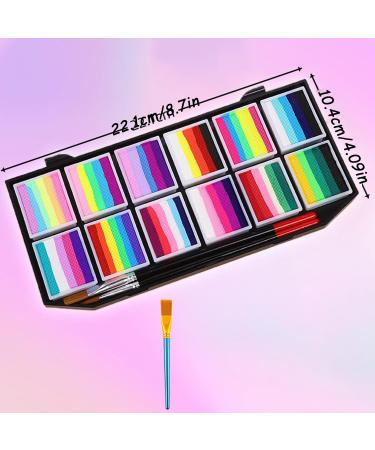 Face and Body Paint Kit | 12 Grids with Brush Water-Based Durable Smudge-Proof Markers for Parties Festivals Sports Girls Women Cosplay Theater - Buy Online on GoSupps.com