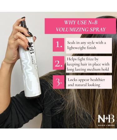 N+B Volumizing Spray | Medium Hold Fast Drying Lightweight | Non-Sticky Fights Frizz Heat Protectant Adds Volume | For All Hair Types and Textures | 10 oz - Buy Online on GoSupps.com