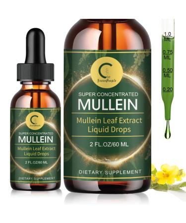 Mullein Drops for Lungs - Lung Cleanse & Detox - Vegan Mullein Leaf Extract Liquid Tincture Support for Respiratory Immune Digestive System Natural Herbal Supplement Non-GMO 2 FL OZ Natural 2 Fl Oz (Pack of 1)