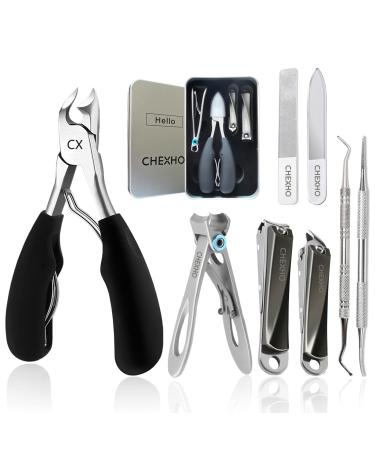 Toenail Clippers for Thick Nails  Nail Clippers for Thick Large Nails & Ingrown Toenails Podiatrist Toenail Clippers Kits for Adult/Seniors/Men and Women
