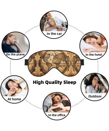 Ancient Map World Globe Print Unisex Sleep Mask | Double-Sided Eye Mask for Sound Sleep & Skin Care - Buy Online on GoSupps.com