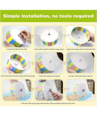 Silent Hamster Wheel Toy Wood-imitated Hamster Running Wheel Exercise Wheel Non Slip Spinner Hamster Cage Accessories for Syrian Hamster Gerbils S Size 5.5 Inches Polyester Plastic - Buy Online on GoSupps.com