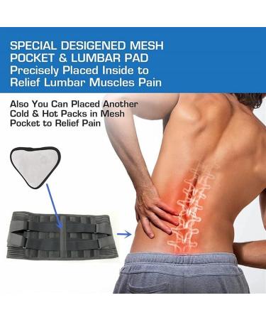 Back Brace with Warm Lumbar Pad - Ergonomic Waist Support for Lower Back Pain Relief | Medium Black | Ideal for Work & Sports - Buy Online on GoSupps.com