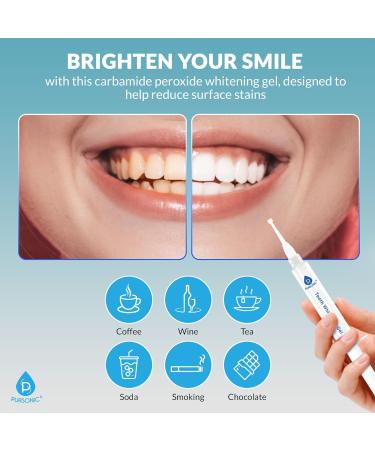 Pursonic Teeth Whitening Kit with 20 Whitening Treatments - Teeth Whitener with 2 Gel Syringes & LED Accelerator Light - Instantly Brighten Your Smile & Remove Stains from Coffee Smoking & Wine - Buy Online on GoSupps.com