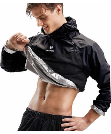 HOTSUIT Sauna Suit for Men - Sweat Sauna Jacket and Pants Set - Black XL - Buy Online on GoSupps.com