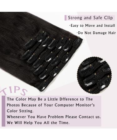 Anrosa Yaki Hair Clip in Yaki Hair Extensions Clip in Human Hair Yaki Hair Clip in Extensions for African American Yaki Straight Clip ins Natural Hair Thick Volume Natural Black 1B 10 inch 120 Gram 25.40 cm natural black - Buy Online on GoSupps.com