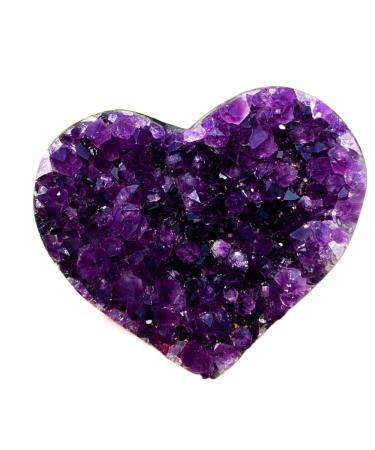 240g Natural Heart Shaped Amethyst Gemstone Quartz Cluster Crystal Specimen Beautiful Crystal Home Goods