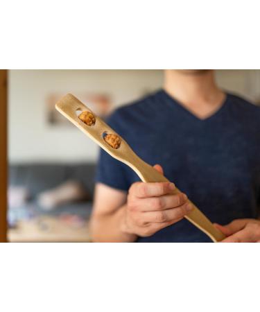 Chinchilla Eco Back Scraper with Massage Rollers - 100% Natural Bamboo | 46 cm | Relaxation & Well-Being | Eco-Friendly & Durable Back Massager - Buy Online on GoSupps.com
