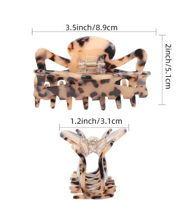 Tortoise Claw Hair Clip - Leopard Print French Barrette for Women - 4.3 Inch Multi-colored Hair Jaw - Vintage Design for Thick, Thin, Curly Hair - Buy Online on GoSupps.com