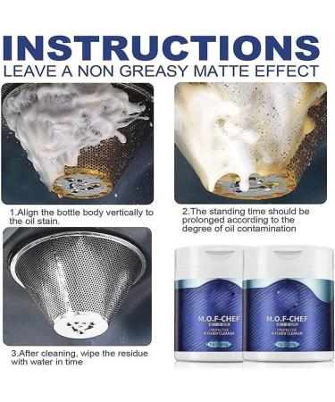 2023 New Mof Chef Cleaner Powder Oil Pollution Powder Cleaning Powder for Grease Kitchen Powder Degreaser Oil Stain Powder Cleaner for Hoods Pots Pans Grills Sinks Perennial Stains - Buy Online on GoSupps.com