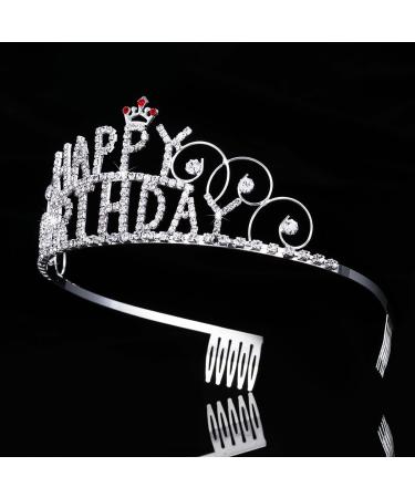 Frcolor Happy Birthday Crystal Rhinestone Bride Tiara Hair Comb - Women's Wedding Crown - Buy Online on GoSupps.com