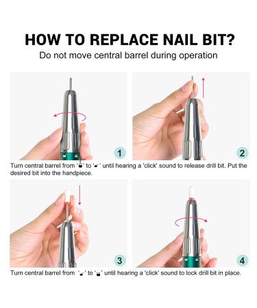 MelodySusie 35000RPM Rechargeable Nail Drill | Cordless Portable Electric File for Acrylic Gel Nails | Manicure Pedicure Tool with Low Noise & Heat | Sparkle Plus (Green) - Buy Online on GoSupps.com