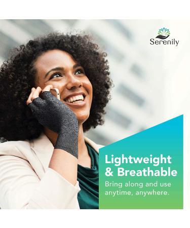 Serenily Arthritis Gloves - Compression Gloves for Carpal Tunnel & Raynauds Syndrome - Open Finger Glove for Rheumatoid & Osteoarthritis Pain Relief - Medium Size - Pack of 1 - Buy Online on GoSupps.com