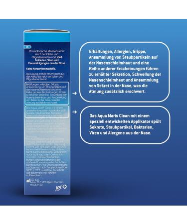 Aqua Maris Clean Nasal Spray 50 ml - Natural Nose Rinse for Cold Allergy & Runny Nose Relief | Adriatic Sea Water for Adults & Children - Buy Online on GoSupps.com