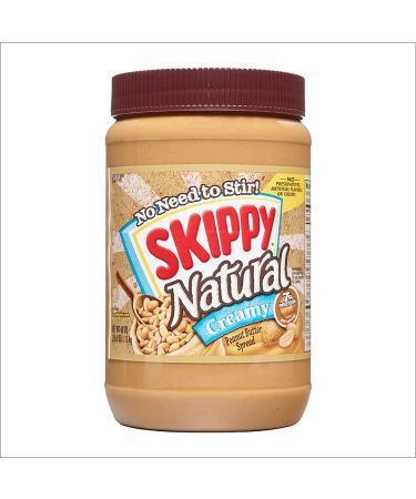 SKIPPY Creamy Natural Peanut Butter Spread - 40 oz, 7g Protein per Serving - Buy Online on GoSupps.com