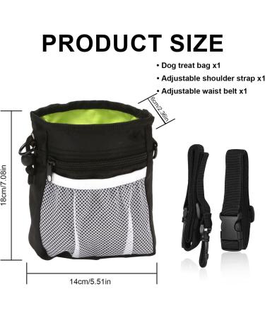 Tomtary Dog Treat Pouch Durable Black Large Dog Treat Bag with Adjustable Shoulder Strap Waist Belt and Clip Puppy Training Walking Bag with Poop Bag Multi Pocket Easily Carrying Food Toys - Buy Online on GoSupps.com