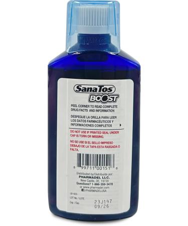 Sanatos Boost Expectorant & Cough Suppressant DM MAX (6 fl oz) | Fast-Acting Relief for Cough & Chest Congestion | for Adults & Teens Ages 12+ - Buy Online on GoSupps.com