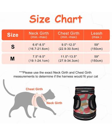 Rabbitgoo Kitten Harness and Leash Set - Escape Proof Walking Vest for Small Cats - Adjustable Outdoor Harness with Reflective Strips - Geometric Pattern Small Orange&Red - Buy Online on GoSupps.com