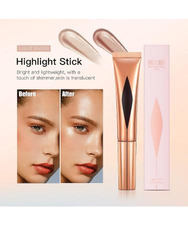 Tongyend Liquid Highlight Beauty Wand Blush Stick Cream Contour Stick and Highlighter with Cushion Applicator Long Lasting Face Blush Illuminator Makeup Stick Liquid Bronzer Super Silky(Highlight 04) Highlight 04 10 g (Pack of 1) - Buy Online on GoSupps.com