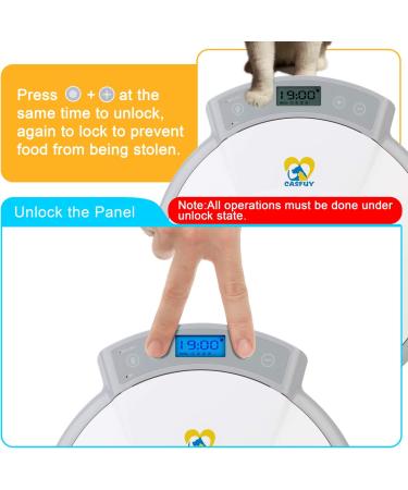 Casfuy 5-Meals Automatic Cat Feeder - Programmable Timer, Voice Recorder, Portion Control - For Cats and Small-Medium Dogs - Buy Online on GoSupps.com