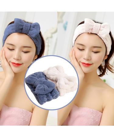 SweetCat Microfiber Bowtie Headband - Soft, Absorbent Hair Band for Women and Girls (Blue+White) - Buy Online on GoSupps.com