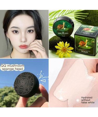 Mushroom Cushion Bb Cream Moisturizing Oil Liquid Snail Concealer R8b0 Cc Cream Brightening Foundation Ivory white(A) - Buy Online on GoSupps.com