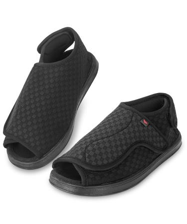 Womens Diabetic Slippers Edema Sandals Adjustable Strap Extra Wide Comfortable Shoes Indoor Outdoor Relief for Swollen Feet Elderly 10 Breathable Slippers - D