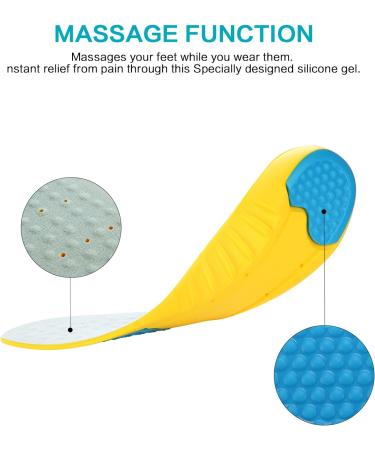Moiso Orthopedic Insoles with Arch Support & Gel Massage - Relief for Foot Pain & Plantar Fasciitis (EU 42-45) - International Shipping Available - Buy Online on GoSupps.com
