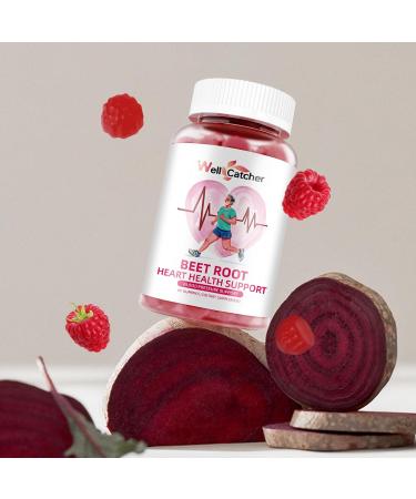 Beet Root Gummies - Beets Chewables for Heart & Circulation Support Nitric Oxide Energy Boost Sugar Free Beet Gummies Supplement for Blood Pressure with Vitamin C D B12 Grapeseed Coenzyme Q10 60ct - Buy Online on GoSupps.com