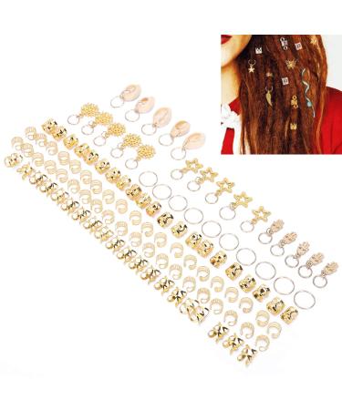 110-Piece Hair Braid Rings Set - DIY Dreadlocks Clips Hoops & Accessories for Stunning Hair Styles - Buy Online on GoSupps.com
