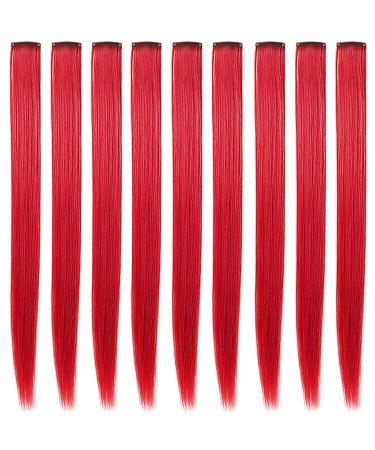 Colorful Lskjmo Red Wig Clips - Party Highlight Hair Extensions for Women & Girls | Synthetic Multicolor Hairpieces - Buy Online on GoSupps.com