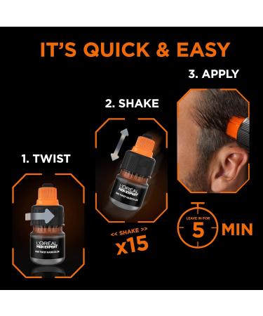 L'Oreal Paris Men Expert One Twist Hair Colour Black - Mens Hair Dye for Grey Coverage - Natural Looking Results - 75ml - Buy Online on GoSupps.com