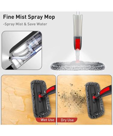 120CM Spray Mop for Floor Cleaning | Microfiber Hardwood Floor Mop with 3 Pads and Scraper - Buy Online on GoSupps.com