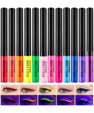 ruisteu Eyeliner 12 colors long lasting formula high color rendering waterproof eyeliner liquid eye set gift - Buy Online on GoSupps.com