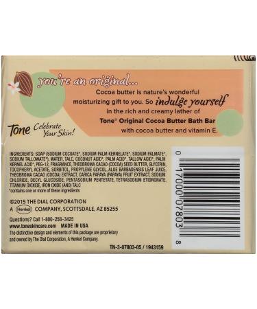 Tone Soap Bath Bar Original Scent with Cocoa Butter, Botanicals & Vitamin-E - Pack of 6 Bars (4.25oz Each) - Rich & Creamy Lather for Hands, Face & Body - Buy Online on GoSupps.com