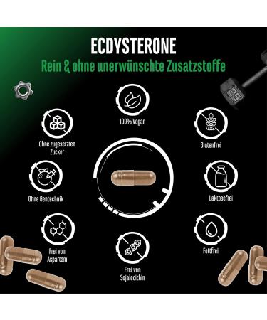 ‎GEN GERMAN ELITE NUTRITION Ecdysterone Complex - High Dose with 760 mg With L-Leucine + Piperine  - 60 Capsules - Buy Online on GoSupps.com