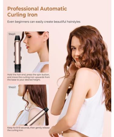 Ukliss Rotating Automatic Curling Iron - Fast Heating Self Curling Wand for Long Hair | 30s Heat Up Time Time-Saving & Effortless Curls - Buy Online on GoSupps.com