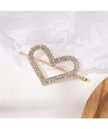 Inilbran Vintage Crystal Heart Hair Clips Gold Cz Rhinestone Wedding Hair Barrettes Vintage Rhinestone Heart Hairpin Barrette Sparkly Cz Hair Pins Hairclip Decorative Bobby Pins Crystal Headpieces - Buy Online on GoSupps.com