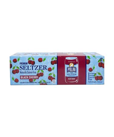 Polar Seltzer Black Cherry 12 fl oz (Pack of 12) - Refreshing Sparkling Water - Buy Online on GoSupps.com