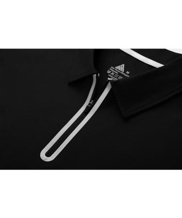 SECOOD Men's Short Sleeve Polo Shirt - Moisture Wicking Golf & Tennis T-Shirt (Black, X-Large) - Buy Online on GoSupps.com