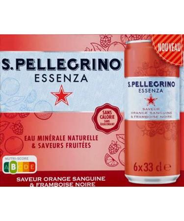 SAN PELLEGRINO Blood orange black raspberry flavored sparkling water - 6 cans of 33cl