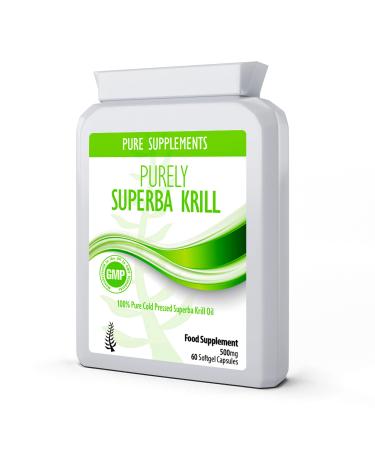 Superba Krill Oil Supplement with EPA & DHA Omega 3 Phospholipids & Astaxanthin | High Strength Krill Oil 60 Capsules