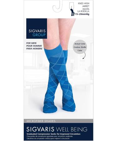 Sigvaris Men's Microfiber Patterns 183 Calf Compression Socks 15-20mmHg - Graphite Argyle (11-14) - Buy Online on GoSupps.com