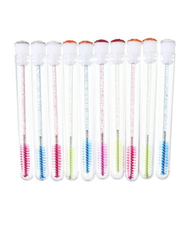 LALADEFIEE 10pcs Mascara Wand Tube Eyelash Lash Makeup Brush Eyelash Cream Tube Lipgloss Plastic