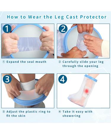 SUPERNIGHT Teen Waterproof Half Leg Cast Cover - Reusable Protector for Shower, Swimming, and Bathing - Watertight Bandage for Leg Wounds, Burns, Injuries - Anti-Slip Design - Buy Online on GoSupps.com
