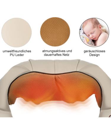 Pokar Neck Massage Device with Heat - 3D Shiatsu Pillow for Shoulder & Back Pain Relief at Home | Adjustable Speeds & Electric Massage - Buy Online on GoSupps.com