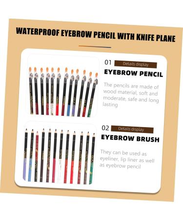 BIUDECO 12pcs Lip Liner Eyeliner Waterproof Eyeliner Makeup Pen Black Eyeliner Pen Lipliner Pencil Wooden - Buy Online on GoSupps.com